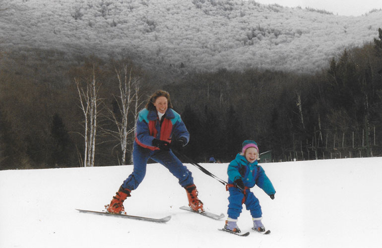 Photo: Corinne skiing at an early age. Photo courtesy of Skida.