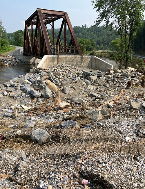 Photo: Lamoille Valley Rail Trail repairs on a bridge in Wolcott. Photos courtesy of Vermont Agency of Transportation.