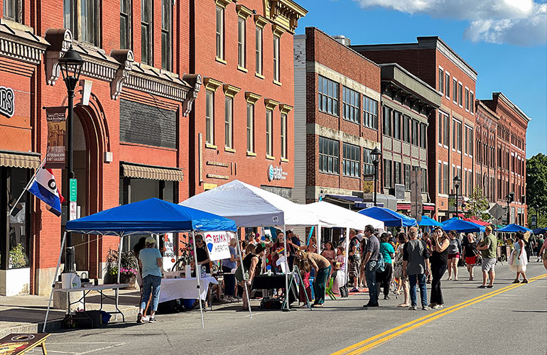 Photo: Downtown St. Johnsbury sidewalk sale. Photo courtesy St. Johnsbury.