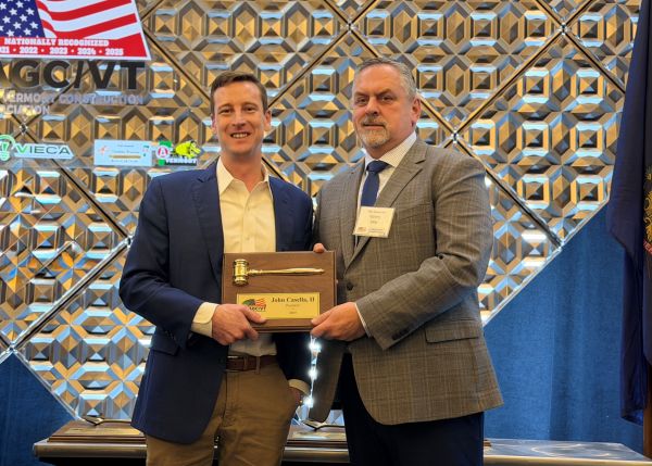 John Casella, of Casella&nbsp;Construction Inc and president of AGC Vermont, with Director Gerry Otis from Pike Industries Inc.