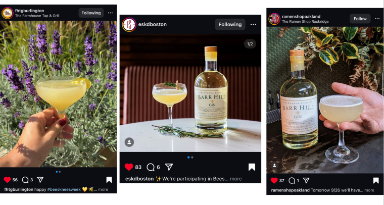 Barr Hill Gin has concluded its 8th annual Bee's Knees Week (Sept. 20-29, 2024)
