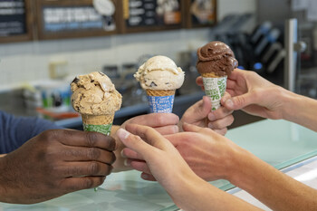 On Ben & Jerry's Free Cone Day, fans can jump in line as many times as they want for a free scoop. Photos courtesy Ben & Jerry's.