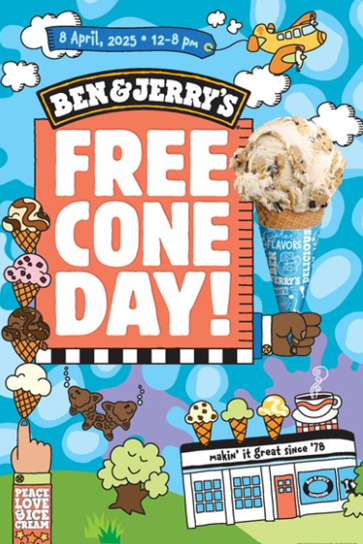 Ben & Jerry's Free Cone Day is back on April 8, 2025