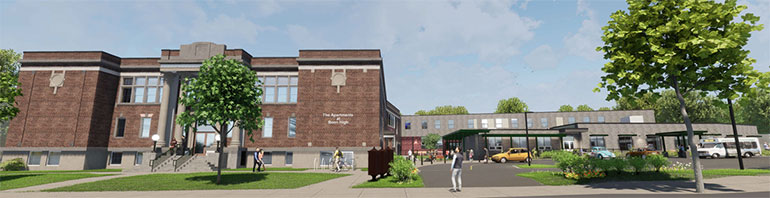 Photos: Rendering of the Bennington High School redevelopment. Courtesy photos.