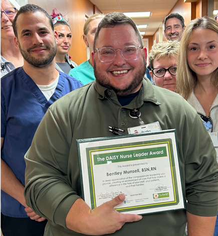 Bentley Munsell, BSN, RN, CEN, the Clinical Nurse Manager of SVMC’s ExpressCare, was awarded the first DAISY Nurse Leader Award at SVMC.