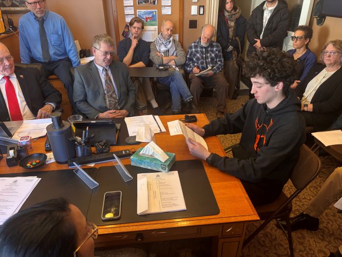 A recent Vermont high school graduate testifies before the Senate Education Committee about his experiences with antisemitism in Vermont’s K–12 schools