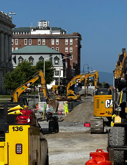 Photo: Much-needed infrastructure improvements on Main Street in Burlington have caused major headaches for downtown businesses. VermontBiz photo.