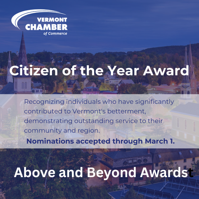 Nominations open for the 2026 Vermont Economic Leadership & Impact Awards