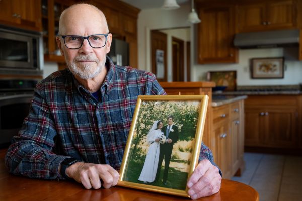 Tom MacLeay, with his wife Charlotte of 49 years, on their wedding day. Courtesy CVHHH