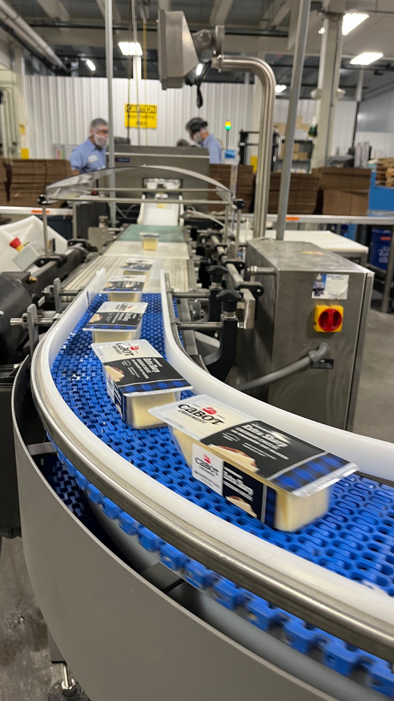 Cabot cracker cuts being cut and packaged.