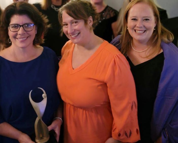 Current Vermont Chamber of Commerce President Betsy Bishop, left, future Chamber President Amy Spear and Vice President Megan Sullivan. 