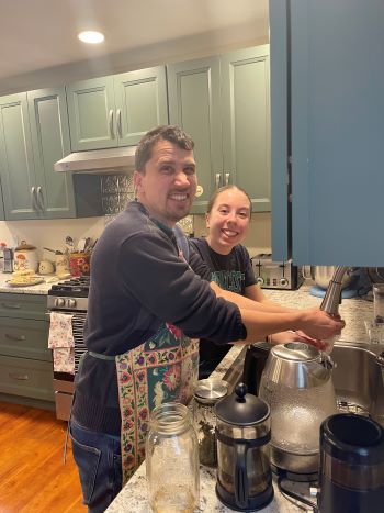 Connor and Hannah bake cookies