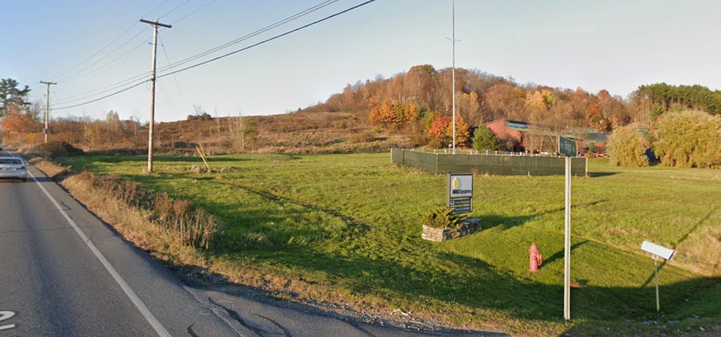 A Google Maps image of Windy Ridge development, from NRG Systems on Route 116 in Hinesburg over the ridge to CVU Road.