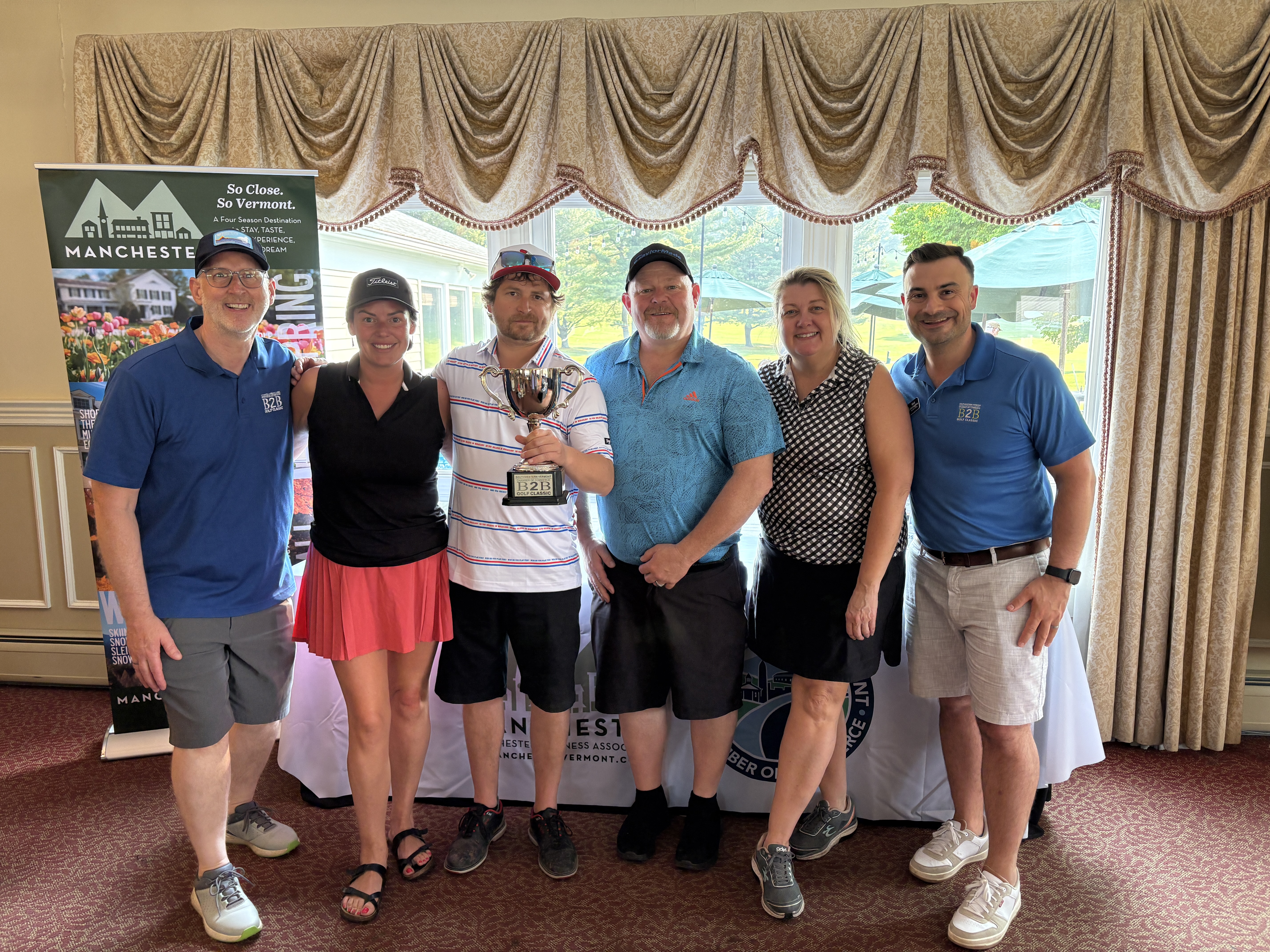 Winners of the B2B cup the Bennington Cooling & Heating Team - Kathleen Wilkinson, Jason West, Richard Albert, Tia Briere with a score of 63. Pictures courtesy of the Southwestern Vermont Chamber