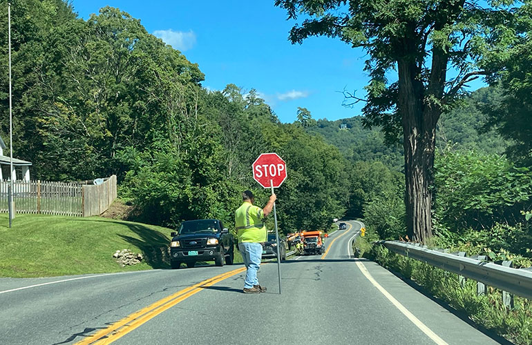Photo: VTrans work on Route 30. Photo: Olga Peters