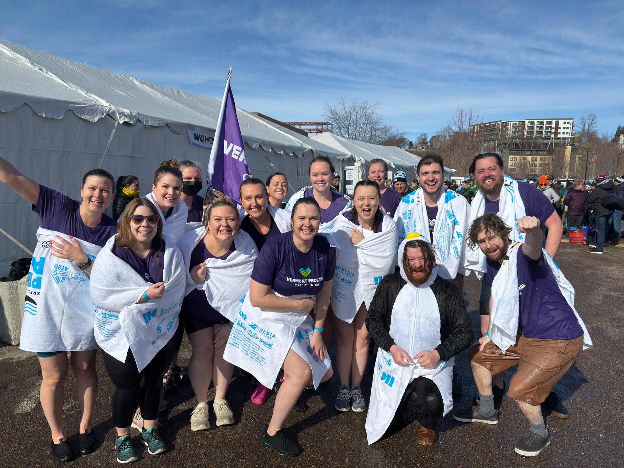 Vermont Federal Credit Union employees raise $8,234 for the Penguin Plunge 