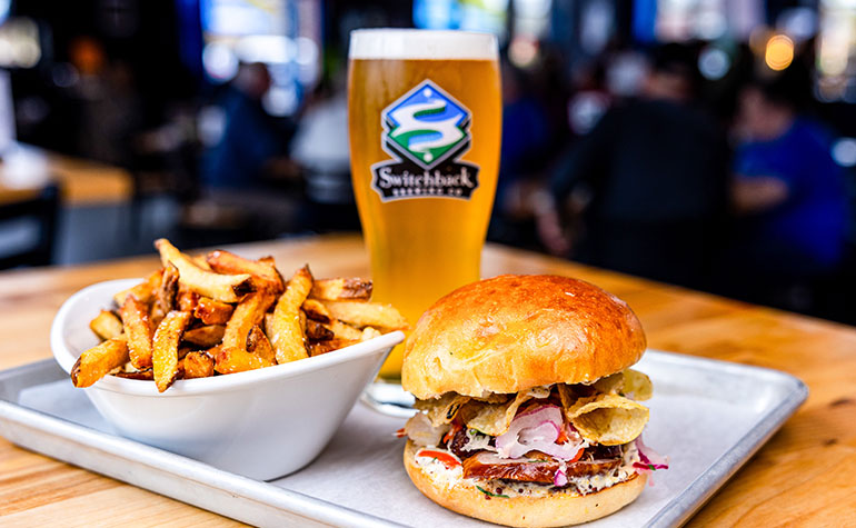 Switchback Smokehouse food and beer. Courtesy photo.