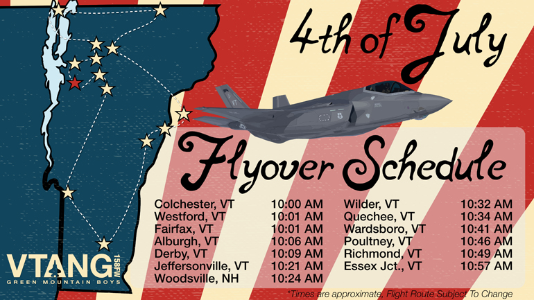 4th of July Flyover schedule