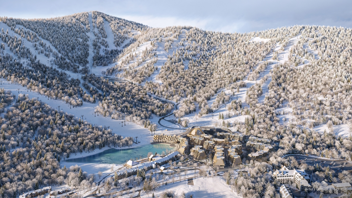 Live Killington Village rendering, aerial view.