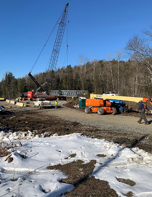Photo: Lamoille Valley Rail Trail repairs on a bridge in Hardwick. Photos courtesy of Vermont Agency of Transportation.