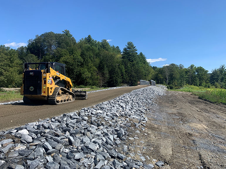 Photo: Lamoille Valley Rail Trail repairs on a bridge in Wolcott. Photos courtesy of Vermont Agency of Transportation.