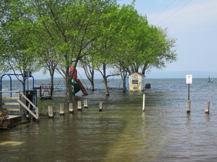 Burlington, Vermont, Waterfront, flooding May 2011.