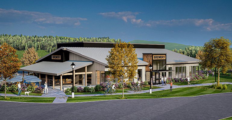 Photo: Rendering of new brewery and pub being built in Manchester. Photo: BMA Architects & Planners.