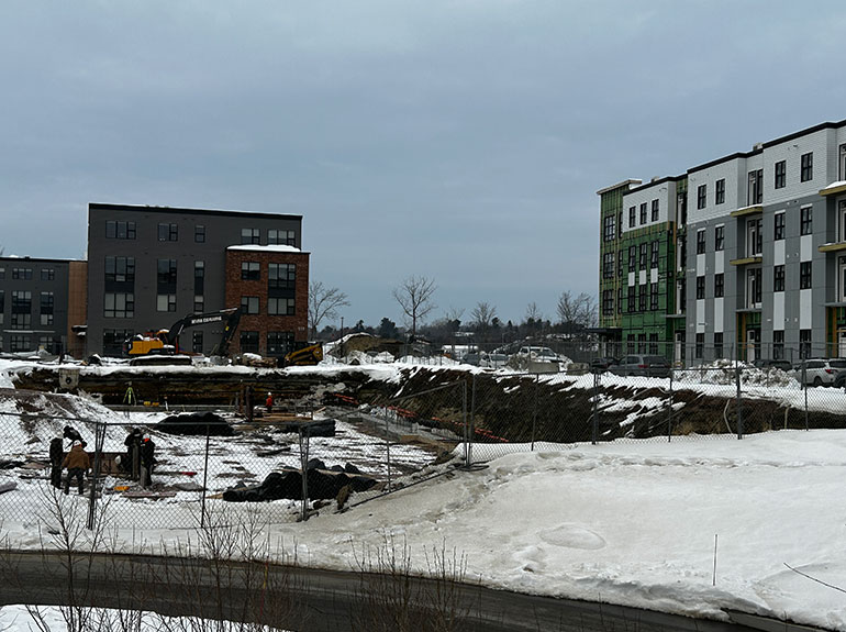 Photo: Development on Market Street in South Burlington benefitted from pre-inflation interest rates. VermontBiz photo.