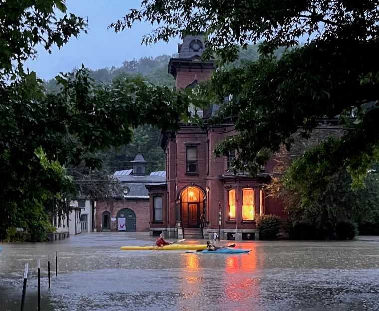 Montpelier, Vermont, July 2023, flooding.