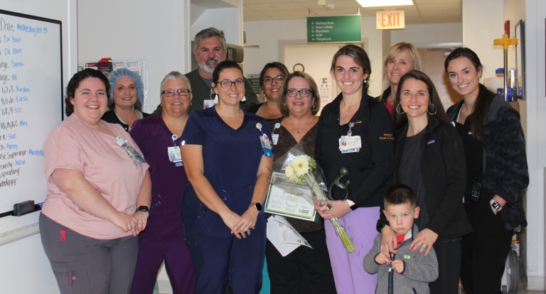 Eilish Quirion, RN, has been honored with the first DAISY Award here at North Country Hospital