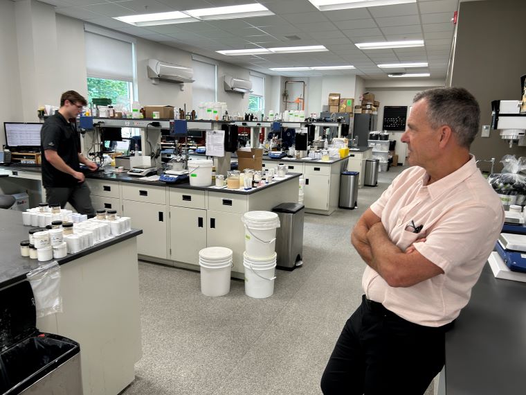 Twincraft CEO Peter Asch in the Winooski lab.