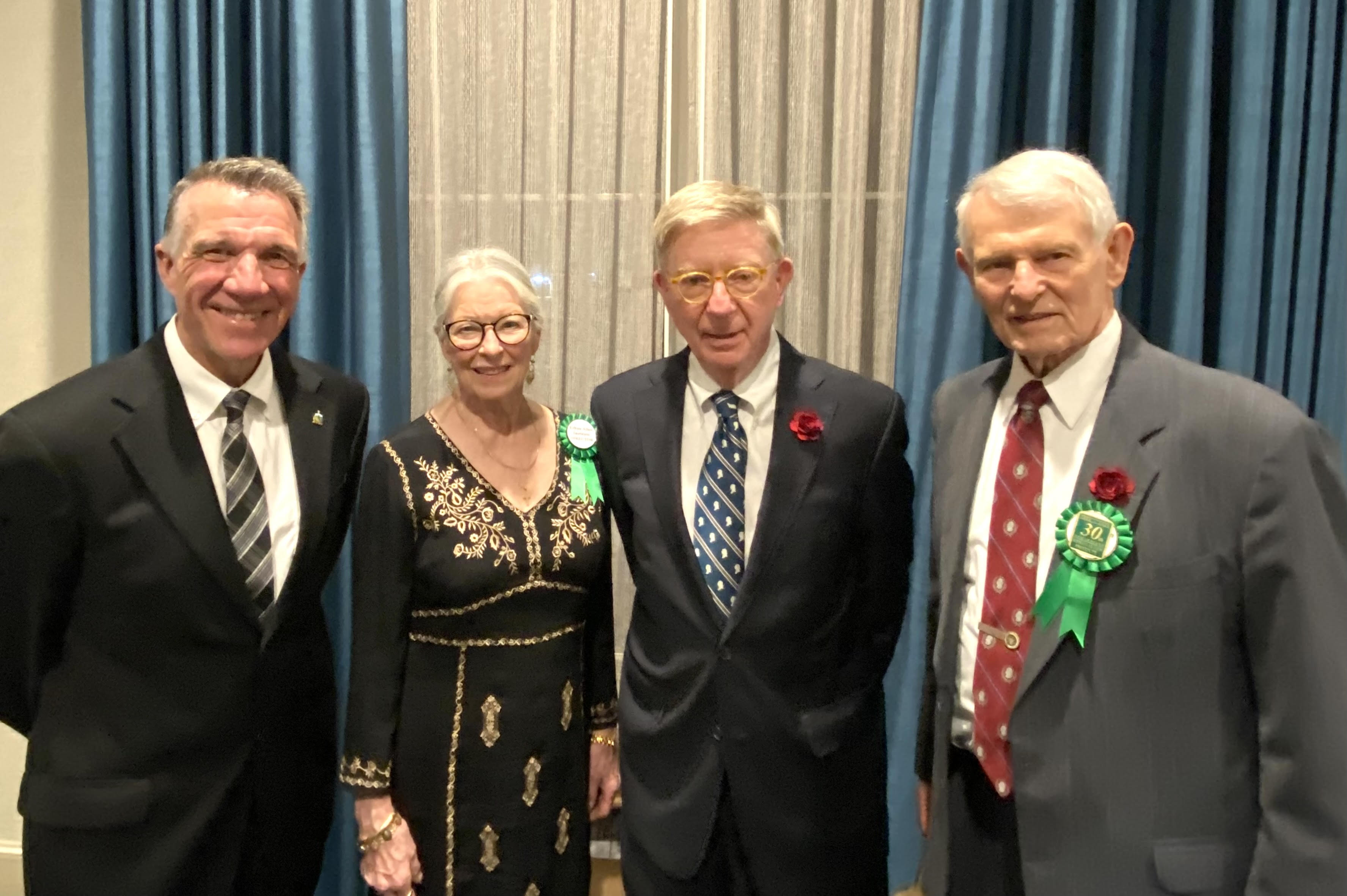 Governor Phil Scott, Anne McClaughry, George Will and John McClaughry.