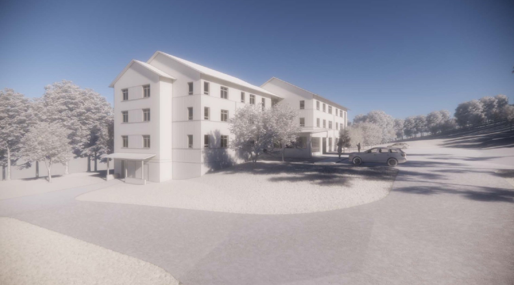 PHOTO: Rendering of Chalet Apartments, Phase 1, in Brattleboro, VT.