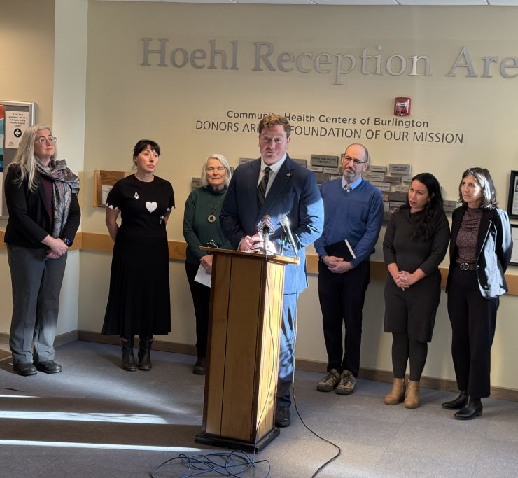 Treasure Mike Pieciak spoke today about time running out to sign up for Medicare plans and Vermont Health Connect at the Community Health Centers of Burlington.