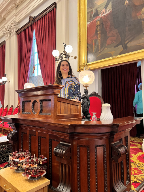 Rep. Mary-Katherine Abdel-Ghany Stone gives the first devotional of the 2025 Legislative Session