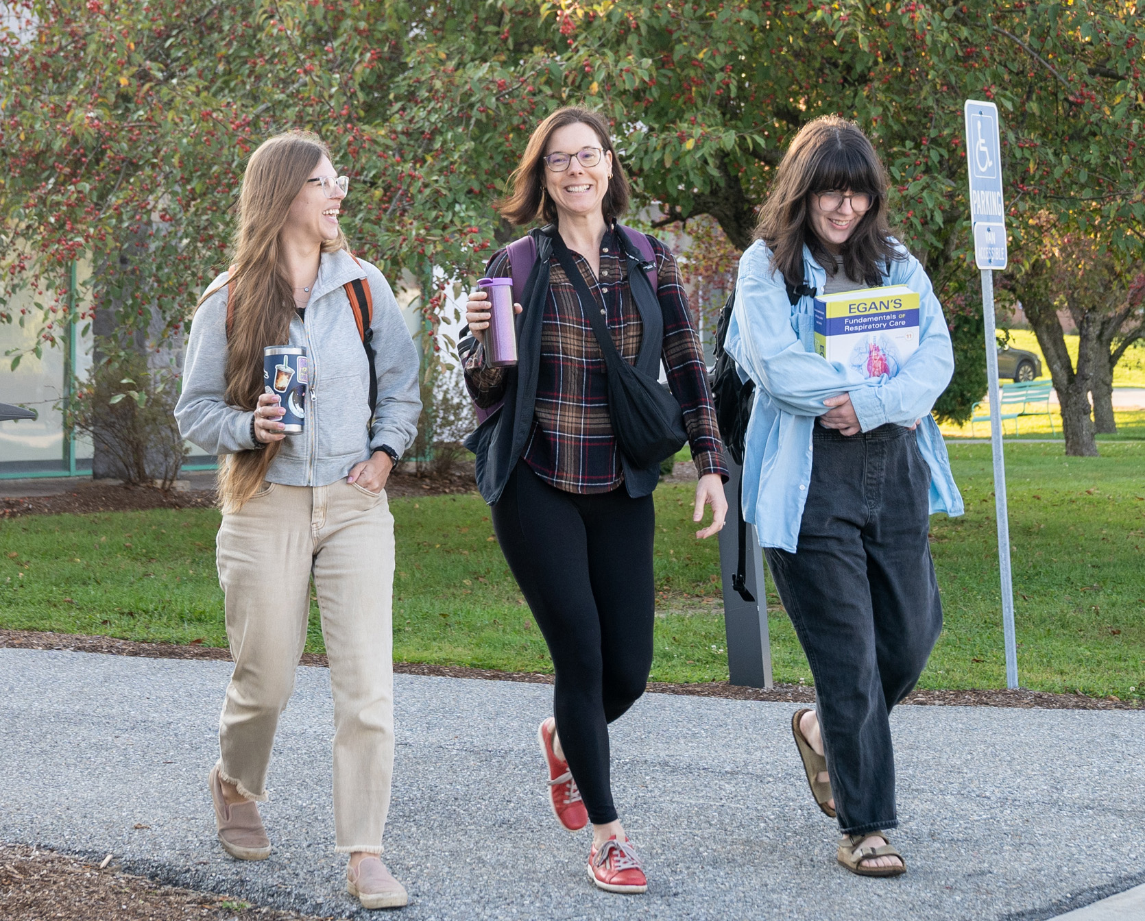 Roxanne Garland, center, with two VTSU RT colleagues.