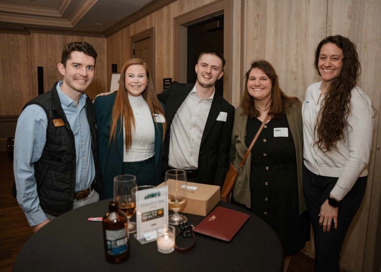 Pictured: Shires Young Professionals Treasurer Franklin Cody (left) with Chamber and SYP members