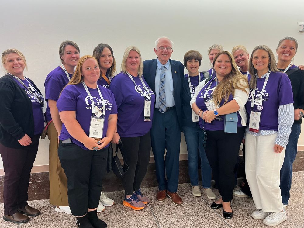Sanders with Vermont Head Start educators.