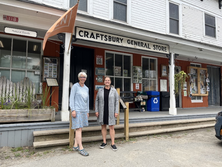 Headwaters Community Trust, Linda Ramsdell, President, left, with Vermont Secretary of State Sarah Copeland Hanzas.