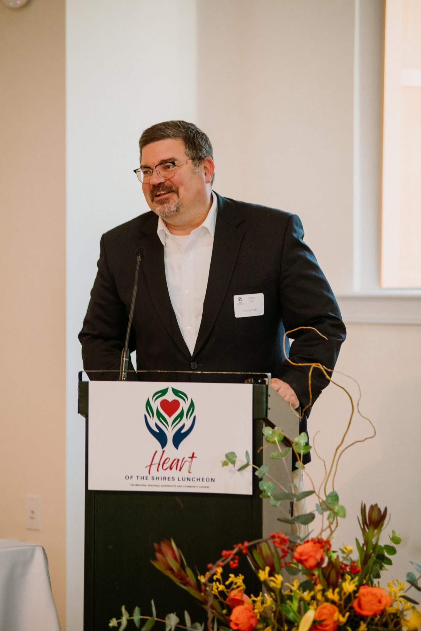 Keynote speaker Scott Finn, CEO of Vermont Public