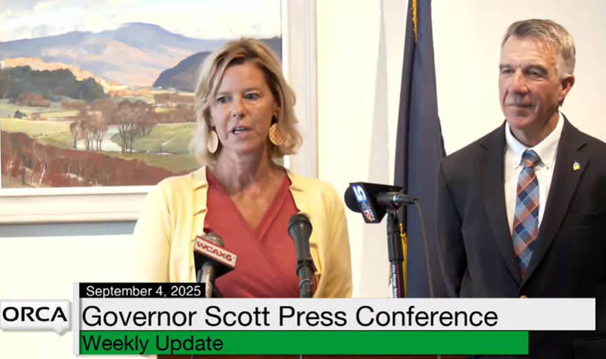 Vermont Liquor & Lottery Commissioner Wendy Knight, with Governor Scott