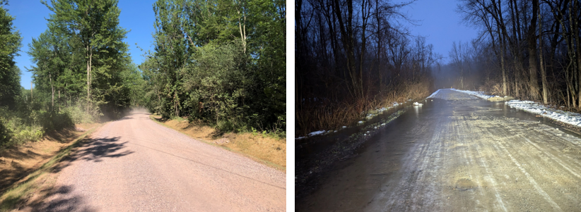 Beebe Lane, Before; Beebe Lane After. Credit: Lake Iroquois Recreation District