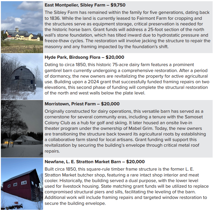$365,350 in Barn Preservation Grants awarded to fund Vermont restoration and rehabilitation projects