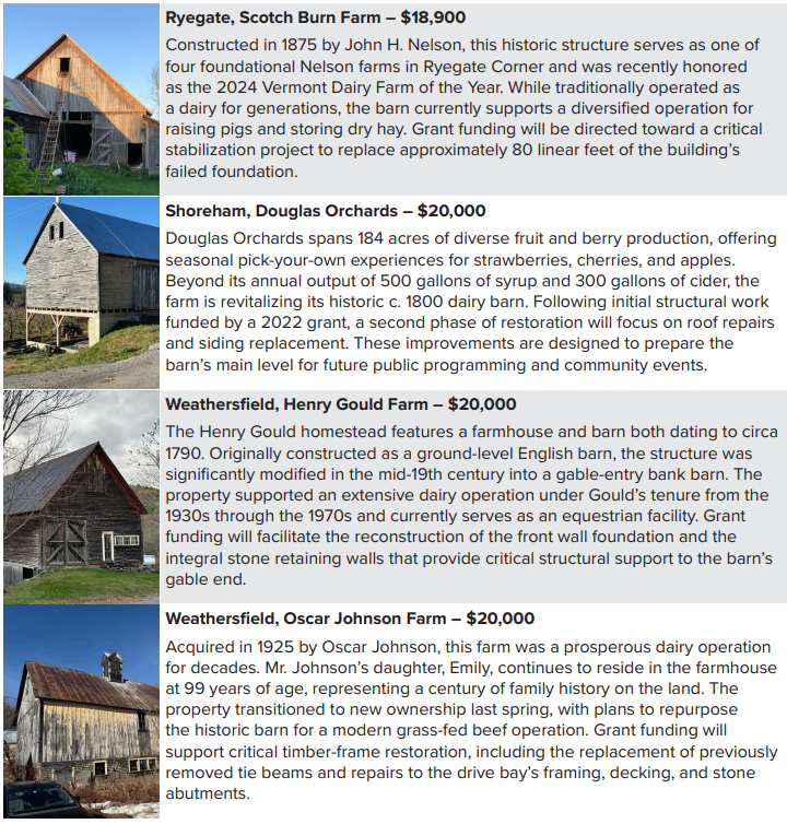 $365,350 in Barn Preservation Grants awarded to fund Vermont restoration and rehabilitation projects