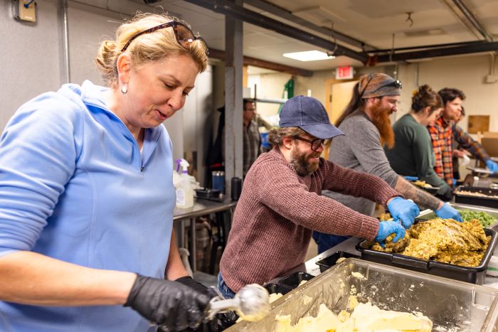 Sugarbush Resort volunteers putting together meals. Photos courtesy Sugarbush.
