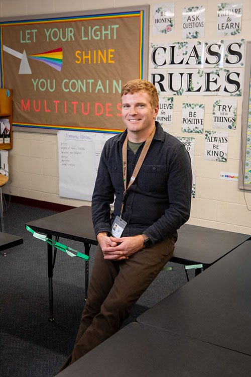 Photo: Vince Razionale is pursuing his teacher licensure through a new apprenticeship program in Vermont’s Northeast Kingdom. Photo: Baldwin Photography