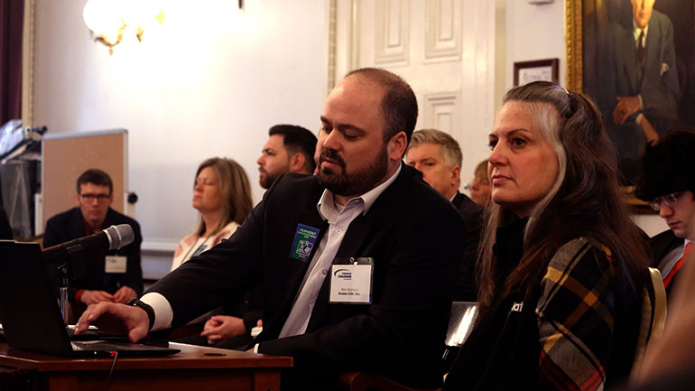 Photo: Nolato testifies at Economic Development Committee hearing. Courtesy photo.