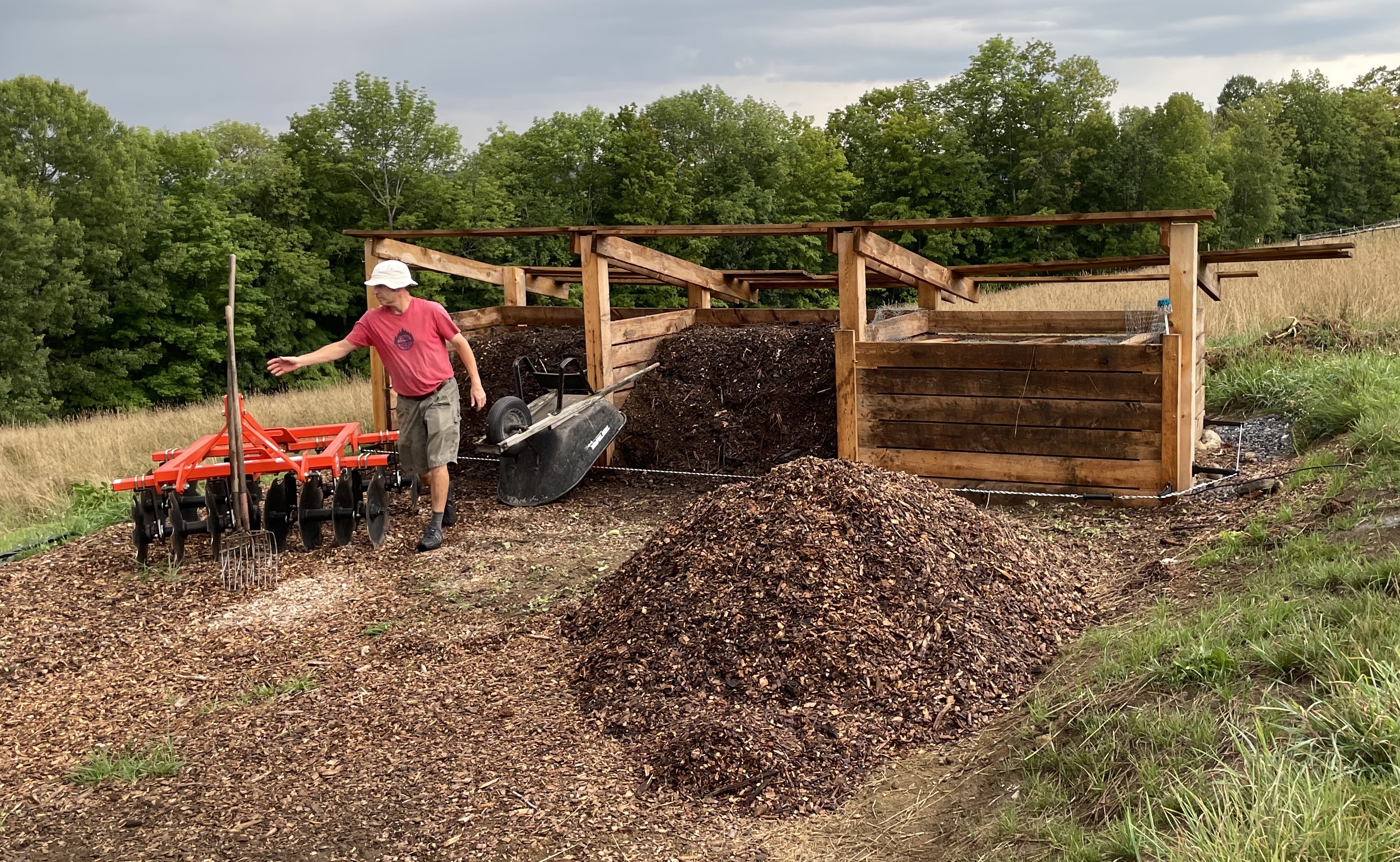 3-bin compost system, Firefly Farm at Burke hollow in Vermont