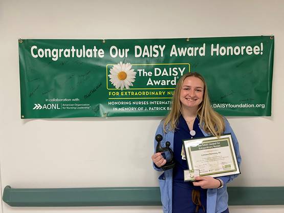 Kathleen Flemming, RN (top) received the DAISY Award for Extraordinary Nurses