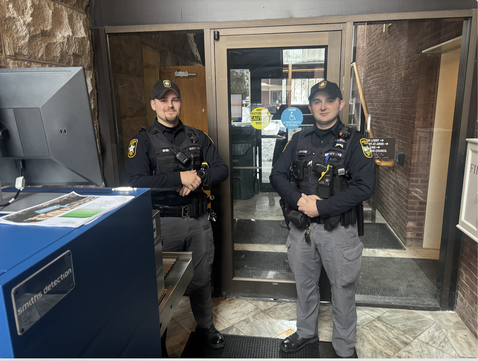 a perceived but apparently “non-imminent” threat from outside the State House shuts down all entry points but one, and adds some TSA-lite security measures.